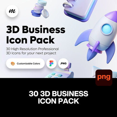 30款3D立体时尚科技金融商业电子商务icon图标png免抠图片素材