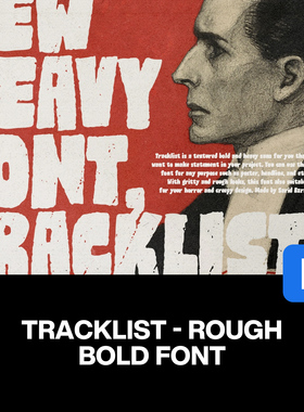 Tracklist潮流复古圆角粗体字广告电影海报服装标题手写英文字体
