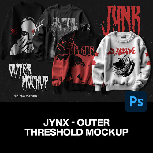 8款潮牌大码圆领上衣长袖卫衣服装设计平铺展示效果图ps样机素材