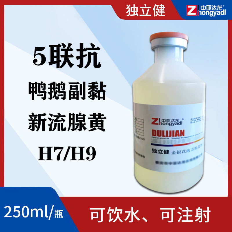 达龙独立健5联抗体防水禽鸭鹅副粘新流腺黄H7/H9扭脖子图片