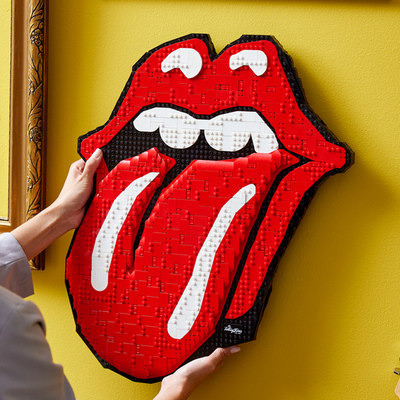 兼容乐高31206滚石乐队大舌头墙画儿童益智拼装积木男孩玩具礼物