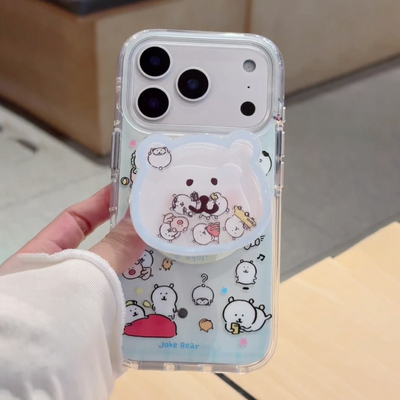 Joke Bear自嘲熊摇摇乐磁吸支架适用iPhone17promax手机壳苹果16pro全包防摔15pm软萌14/13可爱17jokebear套