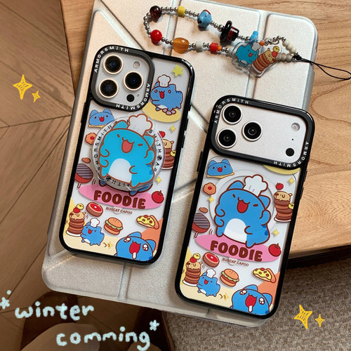 厨师猫猫虫Capoo磁吸支架适用iPhone17pro手机壳防摔苹果16promax透明15pm可爱13/14Magsafe无线充电17挂链套