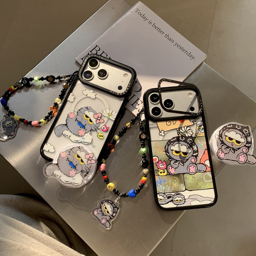 权志龙ZOA猫咪磁吸支点手机壳适用iPhone17promax防摔苹果16pro透明15pm可爱13/14magsafe无线充电支架保护套