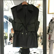 Áo ga Âu 2019 mùa thu mới dành cho nữ cửa hàng thời trang khí chất phù hợp với cổ áo không tay vest vest 23264 - Áo vest