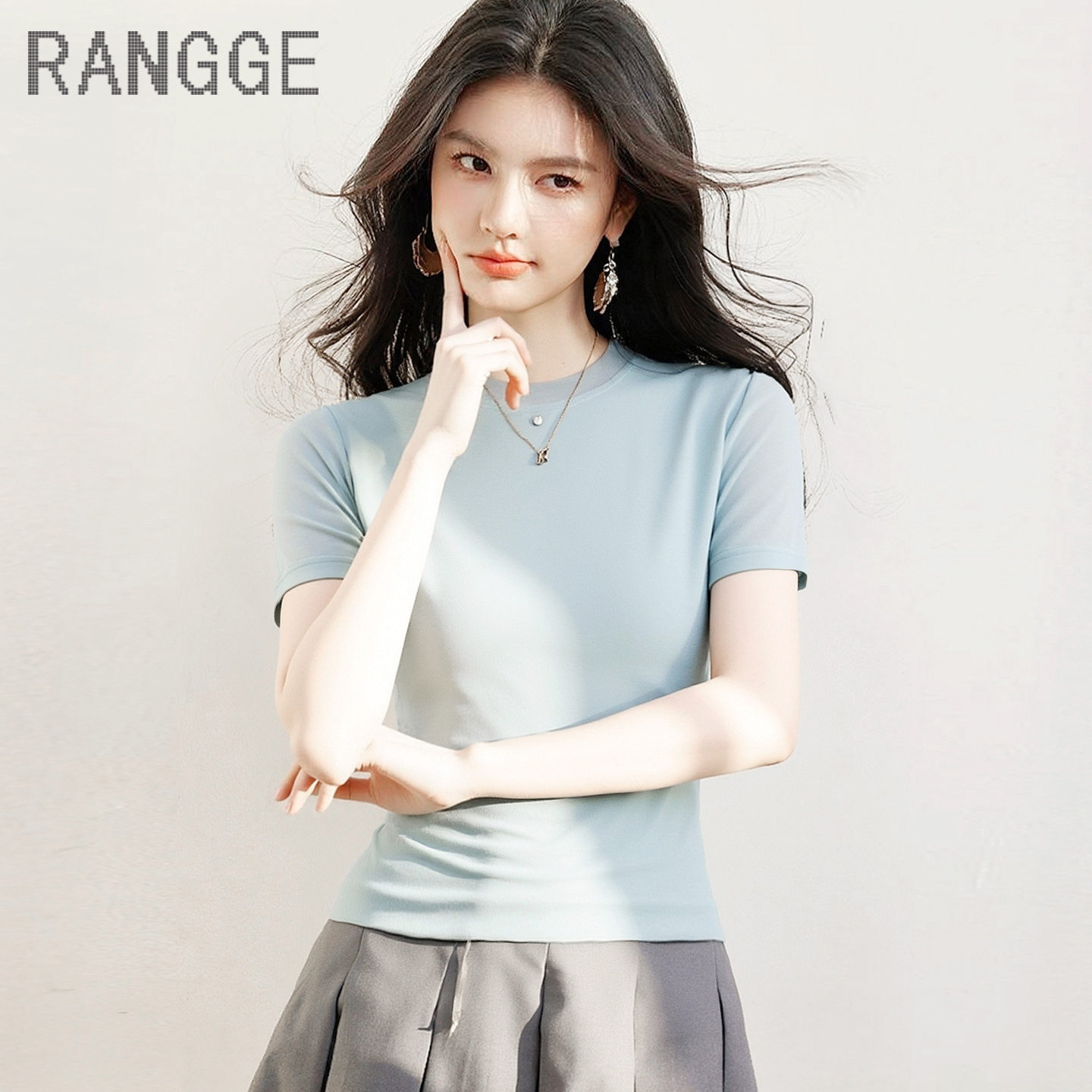 RANGGE冰丝凉感透气短袖T恤女