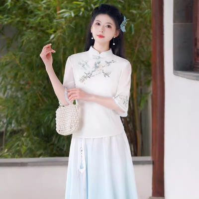 新中式汉服套装女款半身裙两件套