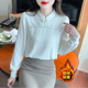 国风盘扣衬衫 新中式 女内搭磨毛上衣 女秋冬2026新款 加绒蕾丝打底衫