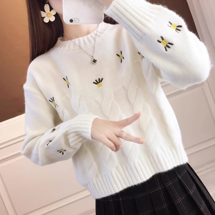 羊毛衫 软糯毛衣女秋冬季 加厚短款 宽松外穿内搭针织打底衫 2025新款