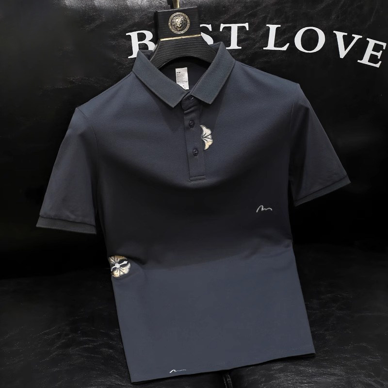 潮牌高端商务POLO衫男士夏季修身网眼凉爽短袖t恤高级感T恤上衣