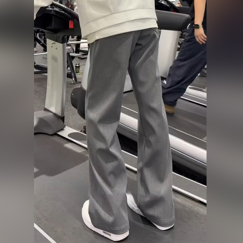 潮牌高端提档微喇西裤男款春秋季修身显瘦显腿长裤弹力直筒休闲裤