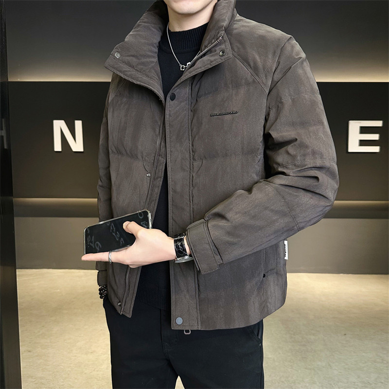 潮牌高端立领白鸭绒羽绒服男士冬季修身帅气防寒外套加厚冬装外套