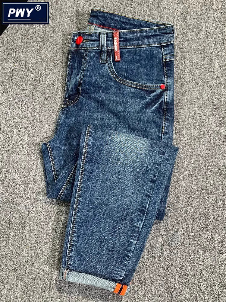 潮牌覆古水洗怀旧牛仔裤男2025春秋新款修身小脚裤个性百搭九分裤