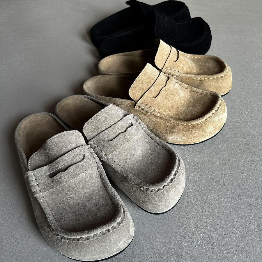 勃肯鞋男轻便一脚蹬乐福鞋通勤开车舒适豆豆鞋英伦软底休闲皮鞋男