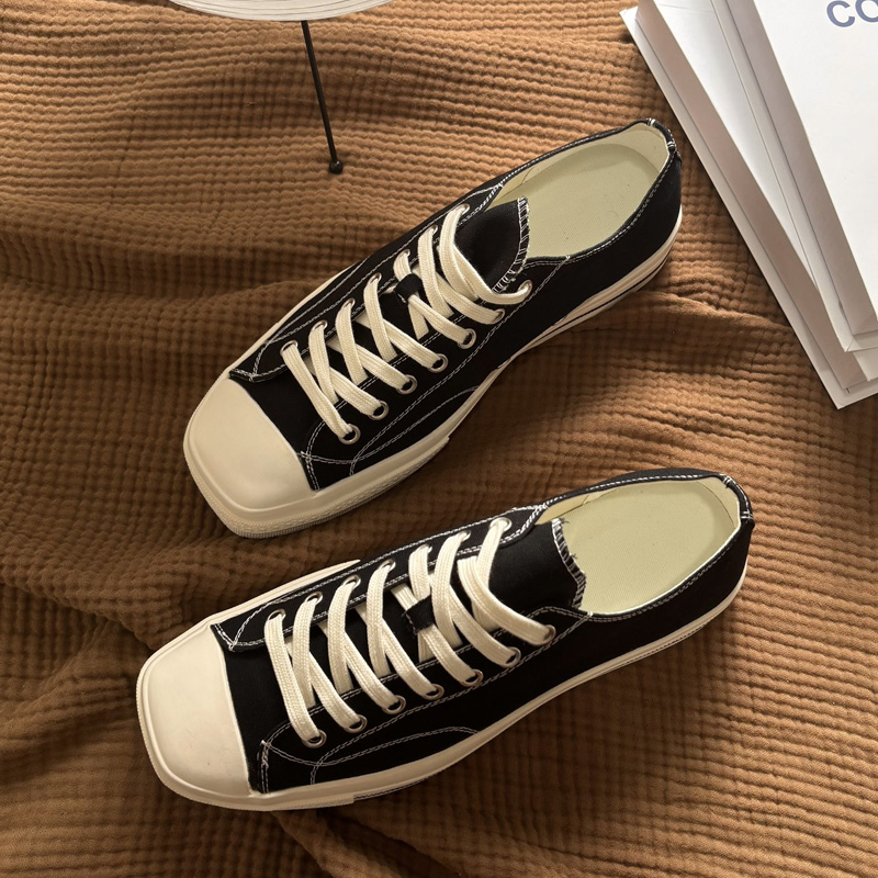 通勤方头帆布鞋经典低帮板鞋男女休闲德训鞋潮款夏季百搭舒适男鞋