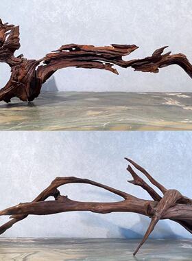 紫柚木精品40-60cm天然鱼缸造景沉木南美树桩晒龟台80缸摆件拱桥