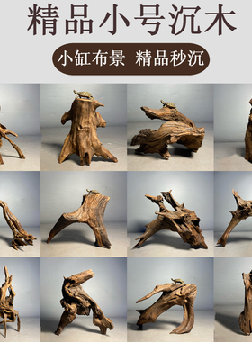 小米二代鱼缸造景沉木紫柚木20cm内小号一物一拍水族装饰专用小型