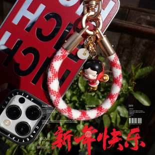 纳多手工泡泡玛特正版马马福福系列萌粒手机链挂件新年礼物