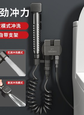 潜水艇枪灰马桶伴侣免打孔冲洗喷枪止逆阀一进二出全铜增压F415M