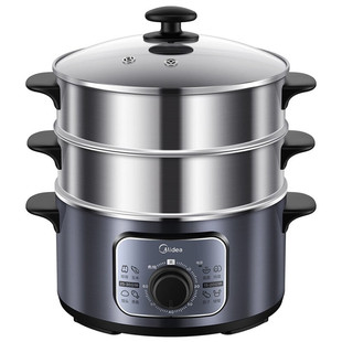 美 ZG26Easy401电蒸锅三层不锈钢蒸煮涮焖炖10升大容量旋钮