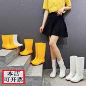款 雨鞋 女成人工作中高筒长筒时尚 雨靴防水防滑胶靴高帮厚底水靴女
