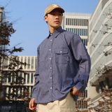 2024春款日系廓形宽松细条纹衬衫长袖男女外套复古流行潮CS06P75，男装衬衫，电商A400（原B301）