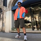 重磅卫裤毛圈五分裤侃爷水洗做旧短裤男高街吊裆短裤潮DK70P65，男装牛仔裤，电商A400（原B301）