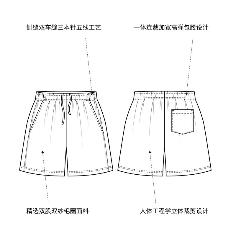 运动短裤340g重磅夏季美式宽松fog街头休闲潮牌五分裤340P65,男装牛仔裤,电商A400（原B301）