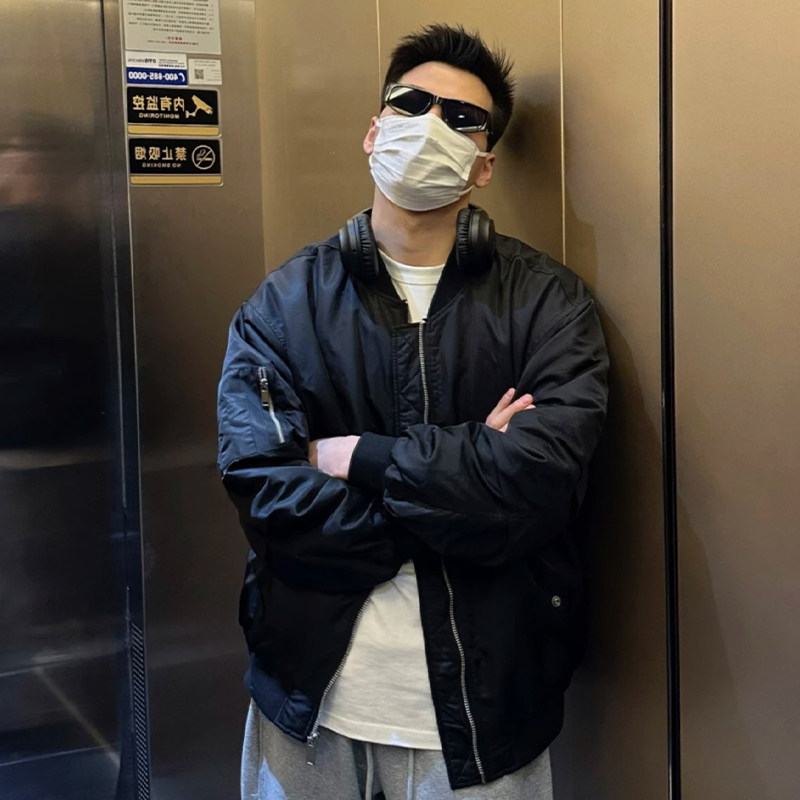 飞行员夹克纯色中性棉服复古美式外套男春秋薄厚款帅气0811P125,男装夹克,电商A400（原B301）