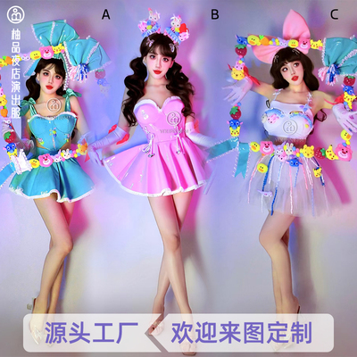 gogo演出服六一可爱彩色蓬蓬裙61