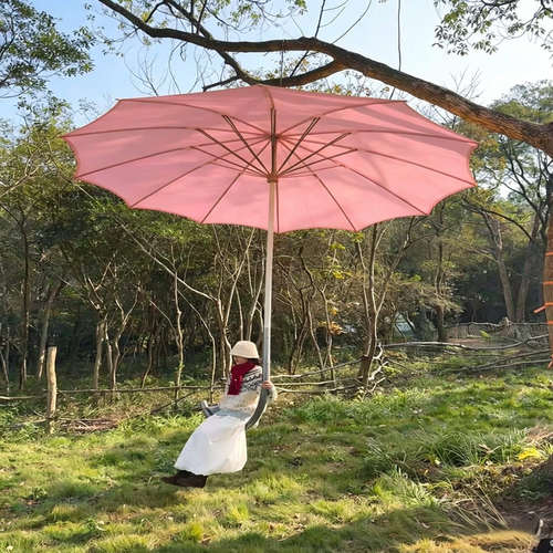 网红巨型户外雨伞秋千美陈打卡