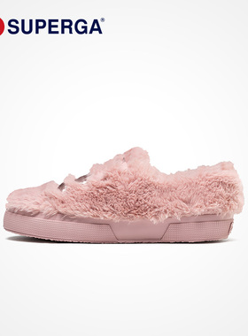 SUPERGA毛毛鞋加绒女款棉鞋外穿一脚蹬懒人鞋保暖舒适防滑女鞋