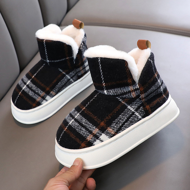 儿童棉拖鞋男童包跟保暖家居拖鞋冬天大童室内居家用棉鞋厚底防滑