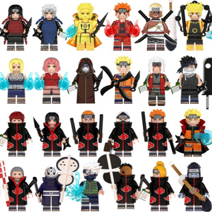 火影第三方益智乐积木小人仔木叶村忍者晓组织高益智拼装动漫玩具