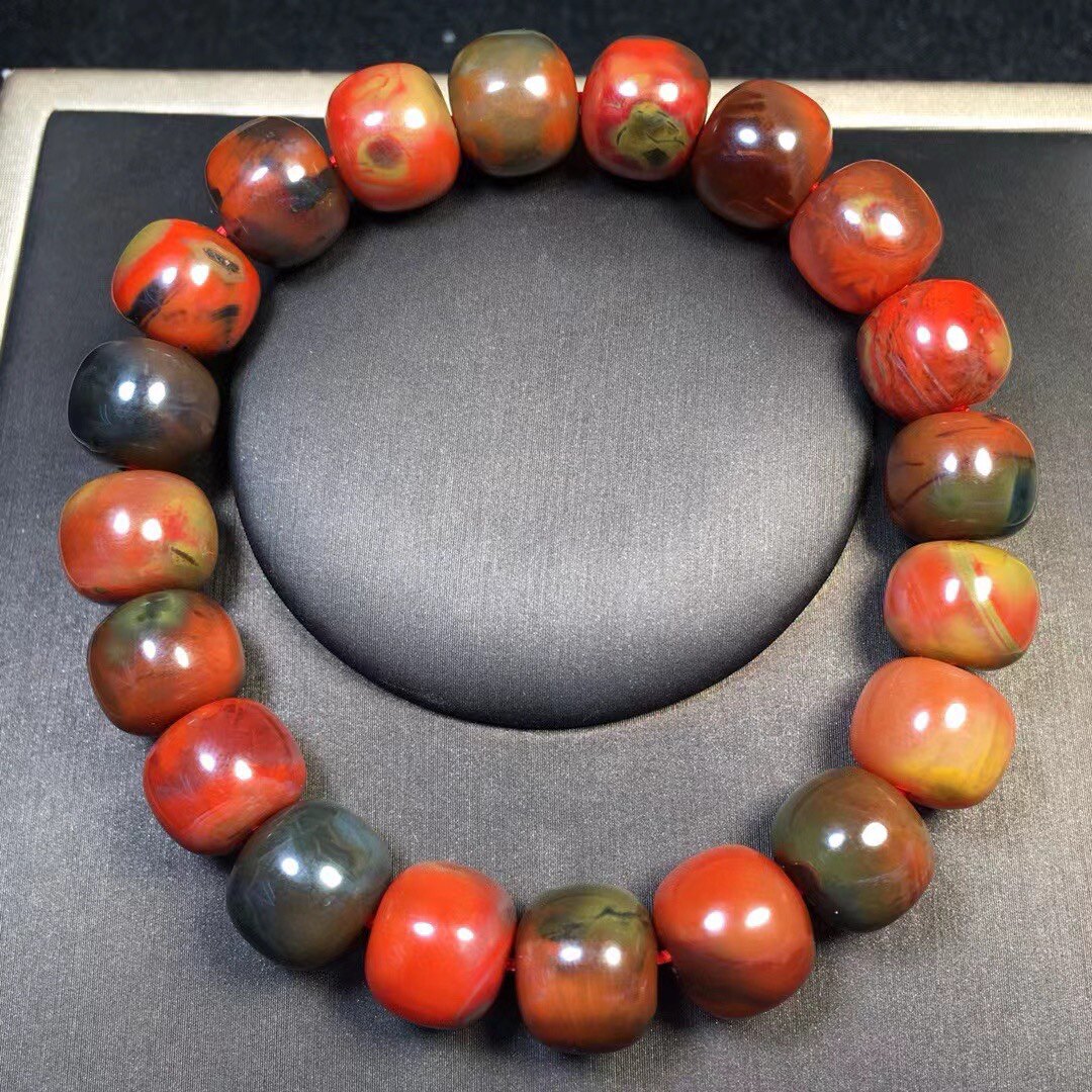 天然南红黄皮蓝浆老型手串耳钉耳坠百搭时尚锁骨链吊坠牡丹花莲花