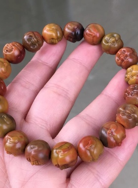 凉山南红包浆料弥勒手串1234567890㎜手串链满肉满色辣椒锦红包浆