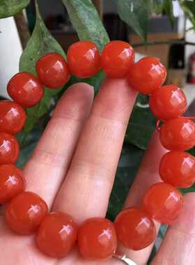 精品保山南红玛瑙老型手串高配亮光色红料子润珠光宝气十足男女款