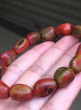 盐源玛瑙鸿运当头聚宝盆牛血红包浆柔光锦红手串吊坠男女礼物百搭