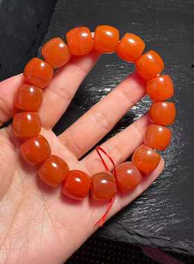 凉山南红玛瑙藏式直切手串手链尺寸13mm男女款玉石收藏级别精美