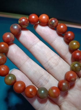 天然南红鸡红包浆料单圈手串盐源和田玉天河石海蓝宝流行时尚饰品