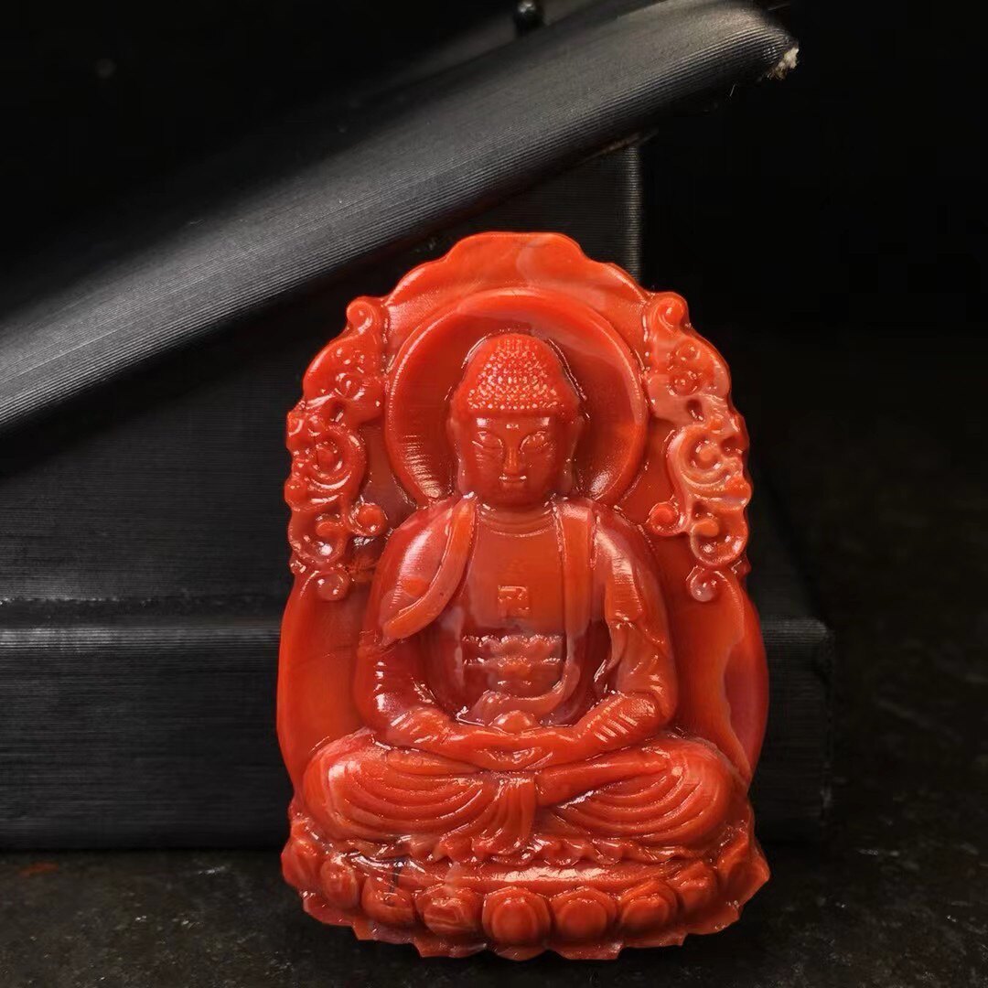 凉山南红瓦西料大日如来雕刻吊坠文玩饰品1234567890㎜手串手链男