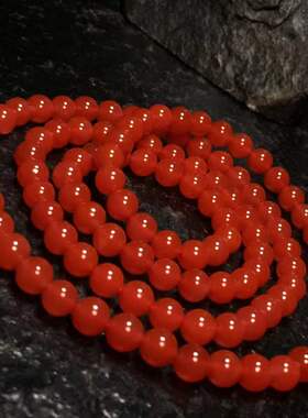 南红玛瑙保山冰红108佛珠手串手链男女款单圈原创设计配件饰品