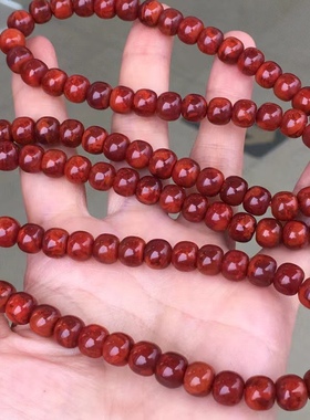 瓦西南红玫红火焰老型多圈手链单珠多宝文玩饰品1234567890㎜手串