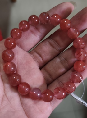 南红玛瑙满朱砂手串起荧光10.2㎜意境美超级独特的料子男女款