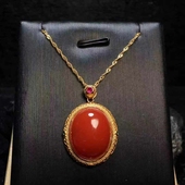 保山南红玛瑙新款 大吊坠锁骨链珠宝古玩收藏旧物件手串吊坠挂件
