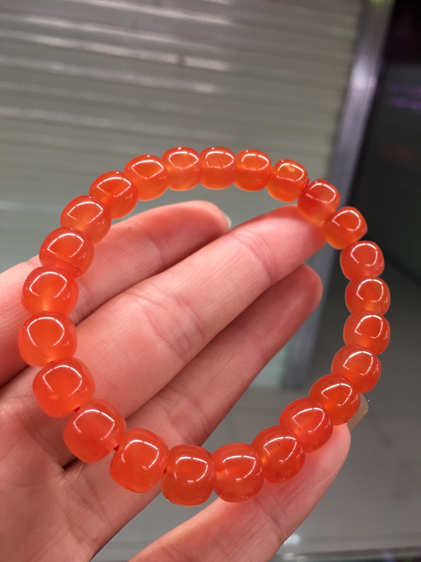 保山南红玛瑙手串冰红老型珠9㎜男女款珠宝古玩收藏旧物件手串