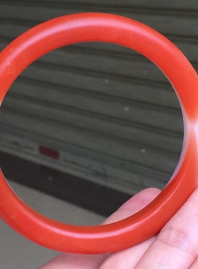 保山南红红白料圆条手镯牡丹花莲花回纹老型珠弥勒笑佛男女百搭款