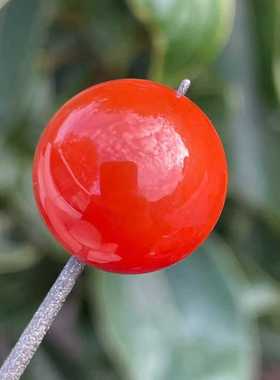 南红16mm配饰圆珠单珠珠宝古玩收藏旧物件手串吊坠挂件