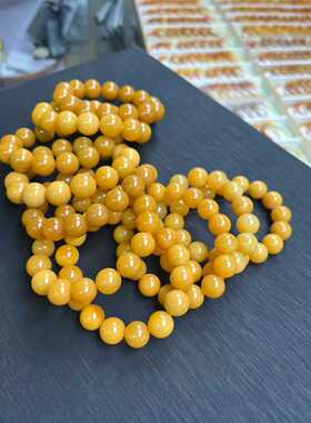 缅黄玉大手串12131415㎜单圈手链男女款实体店拿货实惠玉石饰品