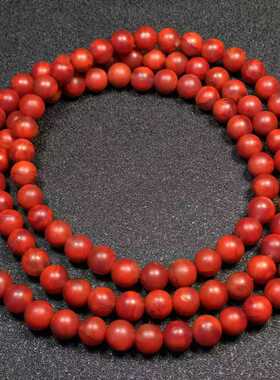 南红柔光佛珠7㎜瓦西玫红火焰柔光佛珠珠宝古玩旧物件手串吊坠男